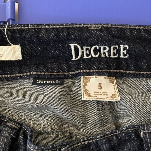 Decree Jeans Boot Cut Womens 5 Blue Dark Wash Stretch Denim Casual Juniors - Picture 7 of 12